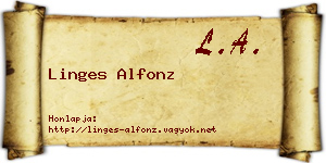Linges Alfonz névjegykártya